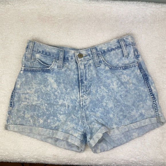 Levi's Orange Tab Reissue Light Blue Acid Wash Denim Jean Shorts Women's 29 EUC - Picture 1 of 11